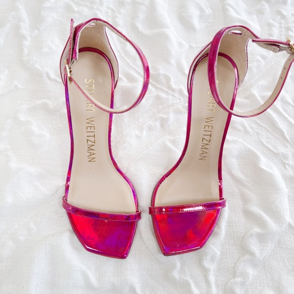 Stuart Weitzman Nudistcurve 100 Ankle Strap High Heel Size 6.5 - Picture 6 of 10
